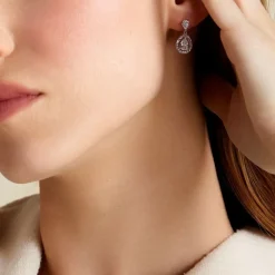 Boucles D'oreilles Pendantes Argent Blanc Zelie Oxyde De Zirconium-Histoire d'Or Online