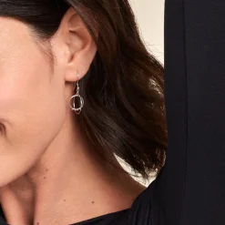 Boucles D'oreilles Pendantes Siara Argent Blanc-Histoire d'Or