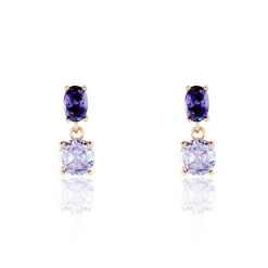 Histoire d'Or Boucles D'oreilles Pendantes Argent Rose Brenna Oxydes De Zirconium