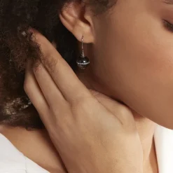 Boucles D'oreilles Pendantes Nina Cera Argent  Strass Et Céramique-Histoire d'Or