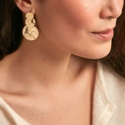 Boucles D'oreilles Pendantes Josephine Acier Doré-Histoire d'Or Best