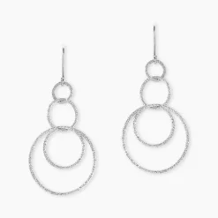 Boucles D'oreilles Pendantes Flaura Argent Blanc-Histoire d'Or New