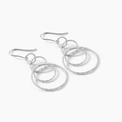 Boucles D'oreilles Pendantes Flaura Argent Blanc-Histoire d'Or New