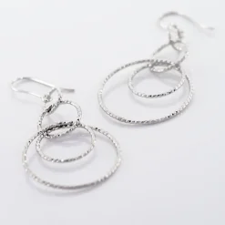 Boucles D'oreilles Pendantes Flaura Argent Blanc-Histoire d'Or New