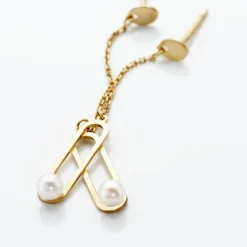 Boucles D'oreilles Pendantes Or Jaune Lucasta Perle De Culture-Histoire d'Or Hot