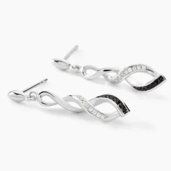 Boucles D'oreilles Pendantes Claudia Argent Blanc Oxyde De Zirconium-Histoire d'Or