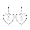 Boucles D'oreilles Pendantes Argent Blanc Armo Oxydes De Zirconium-Histoire d'Or