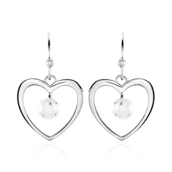 Boucles D'oreilles Pendantes Argent Blanc Armo Oxydes De Zirconium-Histoire d'Or