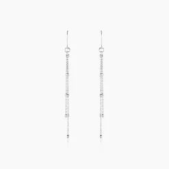 Boucles D'oreilles Pendantes Laïa Argent Blanc-Histoire d'Or Discount