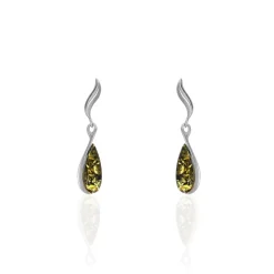 Boucles D'oreilles Pendantes Argent Blanc Odilon Ambre-Histoire d'Or
