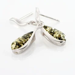 Boucles D'oreilles Pendantes Argent Blanc Odilon Ambre-Histoire d'Or