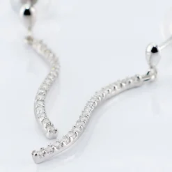 Boucles D'oreilles Pendantes Torsade Or Blanc Oxyde De Zirconium-Histoire d'Or Outlet