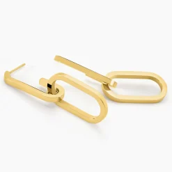 Histoire d'Or Boucles D'oreilles Pendantes Urban Line Acier Doré