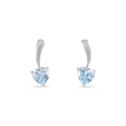 Boucles D'oreilles Pendantes Bertine Or Blanc Topaze-Histoire d'Or Sale