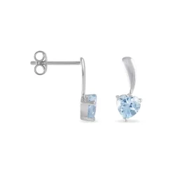 Boucles D'oreilles Pendantes Bertine Or Blanc Topaze-Histoire d'Or Sale