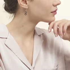 Boucles D'oreilles Pendantes Alicia Argent Blanc Céramique-Histoire d'Or Outlet