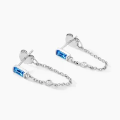 Boucles D'oreilles Pendantes Elorine Argent Blanc Oxyde De Zirconium-Histoire d'Or Best