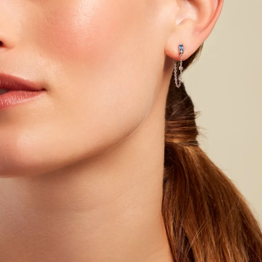 Boucles D'oreilles Pendantes Elorine Argent Blanc Oxyde De Zirconium-Histoire d'Or Best