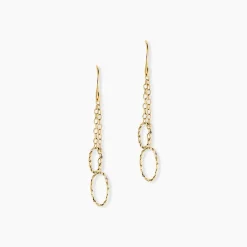 Boucles D'Oreilles Pendantes Ovidiu Or Jaune-Histoire d'Or New