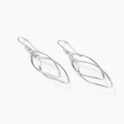 Boucles D'oreilles Pendantes Twisty Argent Blanc-Histoire d'Or Outlet