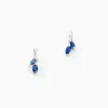 Boucles D'oreilles Pendantes Navette Or Blanc Saphir-Histoire d'Or New