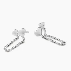 Histoire d'Or Boucles D'oreilles Pendantes Te Amo Argent Blanc