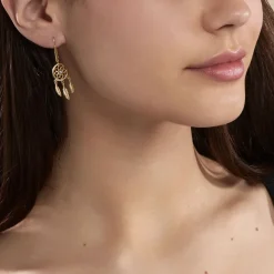 Histoire d'Or Boucles D'oreilles Plaqué Or Jaune Attrape Rêves Turquoises