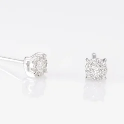 Histoire d'Or Boucles D'oreilles Puces Artemis Or Blanc Diamant