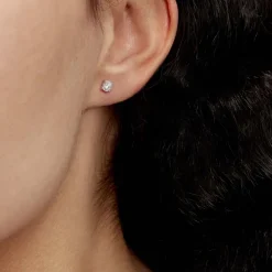 Histoire d'Or Boucles D'oreilles Puces Artemis Or Blanc Diamant