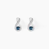 Boucles D'oreilles Puces Augusta Or Blanc Topaze Et Oxyde De Zirconium-Histoire d'Or Hot