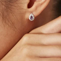 Boucles D'oreilles Puces Argent Blanc Tania Oxydes De Zirconium-Histoire d'Or New