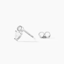 Boucles D'oreilles Puces Argent Blanc Delya Oxyde De Zirconium-Histoire d'Or Online