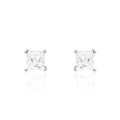 Boucles D'oreilles Puces Argent Blanc Alys Oxyde De Zirconium-Histoire d'Or Outlet