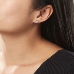 Boucles D'oreilles Puces Argent Blanc Alys Oxyde De Zirconium-Histoire d'Or Outlet