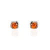 Histoire d'Or Boucles D'oreilles Puces Argent Blanc Joude Ambre