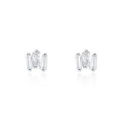 Histoire d'Or Boucles D'oreilles Puces Adria Argent Blanc Oxyde De Zirconium