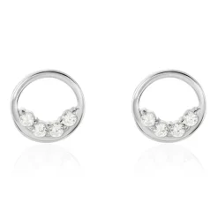 Histoire d'Or Boucles D'oreilles Puces Argent Blanc Vivence Oxydes De Zirconium