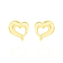 Histoire d'Or Boucles D'oreilles Puces Anne-maudae Coeurs Or Jaune