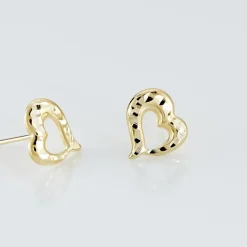 Histoire d'Or Boucles D'oreilles Puces Anne-maudae Coeurs Or Jaune