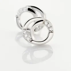 Boucles D'oreilles Puces Annea Argent Blanc Oxyde De Zirconium-Histoire d'Or New