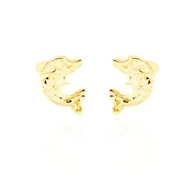 Boucles D'oreilles Puces Arisaema Dauphin Or Jaune-Histoire d'Or Outlet