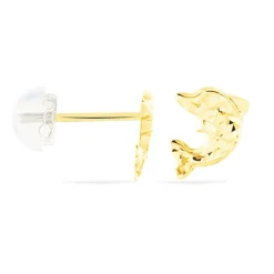 Boucles D'oreilles Puces Arisaema Dauphin Or Jaune-Histoire d'Or Outlet