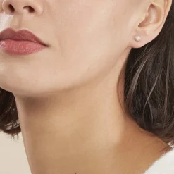 Histoire d'Or Boucles D'oreilles Puces Ayana Argent Blanc