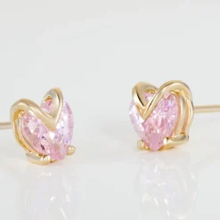 Boucles D'oreilles Puces Abelinia Plaqué Or Jaune Oxyde De Zirconium-Histoire d'Or Sale