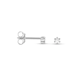 Histoire d'Or Boucles D'oreilles Puces Allison Argent Blanc Oxyde De Zirconium