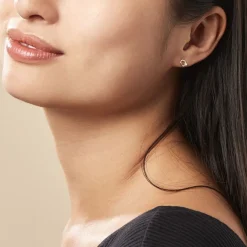 Histoire d'Or Boucles D'oreilles Puces Anne-maudae Double Coeurs Or Bicolore