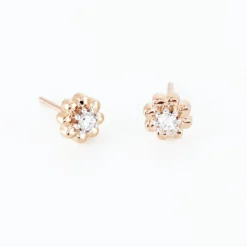 Boucles D'oreilles Puces Argent Rose Donella Oxyde De Zirconium-Histoire d'Or