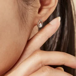 Boucles D'oreilles Puces Argent Blanc Temusio Oxydes De Zirconium-Histoire d'Or Clearance