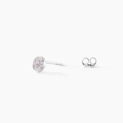 Histoire d'Or Boucles D'oreilles Puces Auxana Argent Blanc Oxyde De Zirconium