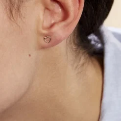 Boucles D'oreilles Puces Anne-maudae Coeurs Or Jaune-Histoire d'Or Sale